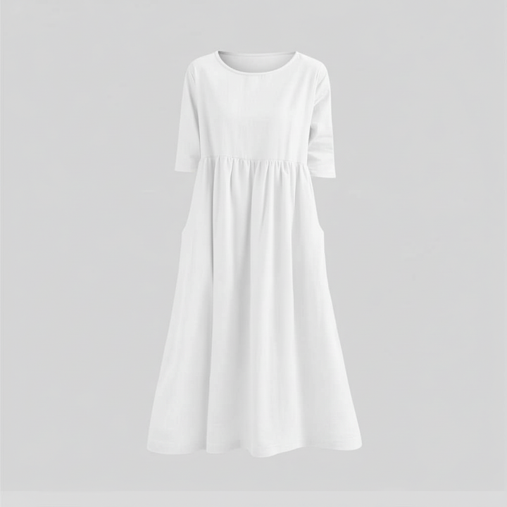 Mirevella | Women's Relaxed Midi Dress with Pockets – Elegant Casual Summer Dress 2