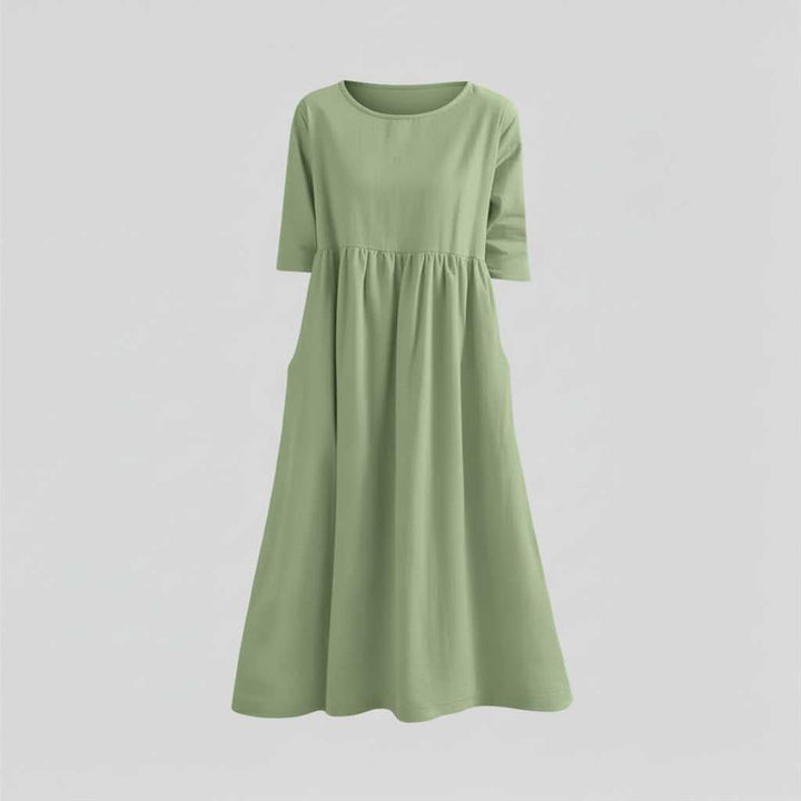 Mirevella | Women's Relaxed Midi Dress with Pockets – Elegant Casual Summer Dress 6