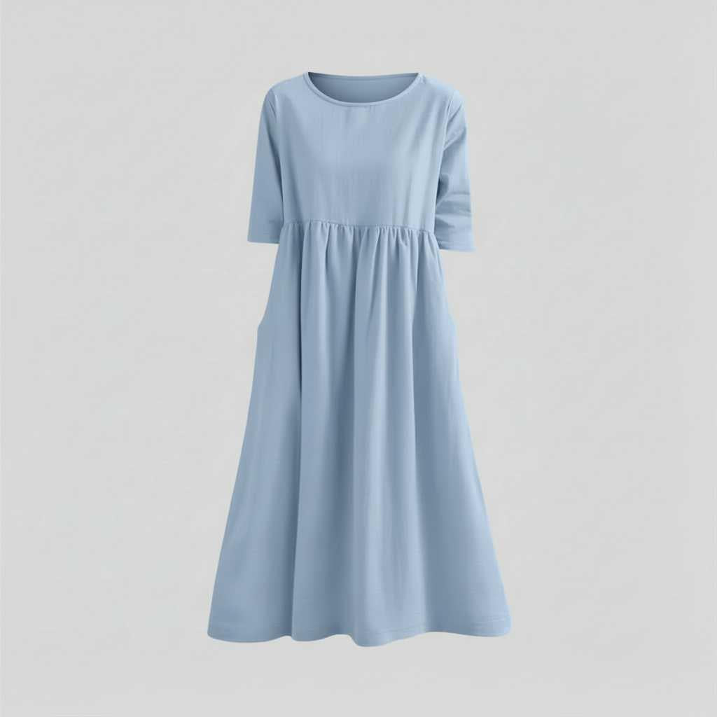Mirevella | Women's Relaxed Midi Dress with Pockets – Elegant Casual Summer Dress 8