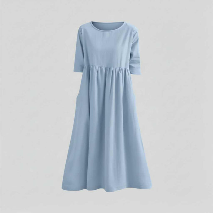 Mirevella | Women's Relaxed Midi Dress with Pockets – Elegant Casual Summer Dress 8