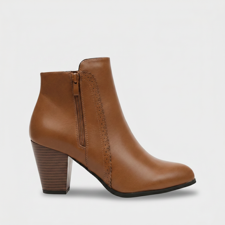 Vintessa | Women's Vintage-Inspired Ankle Boots – Elegant Block Heel Side-Zip Boots 3