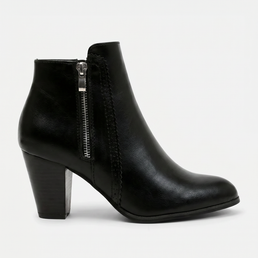 Vintessa | Women's Vintage-Inspired Ankle Boots – Elegant Block Heel Side-Zip Boots 2
