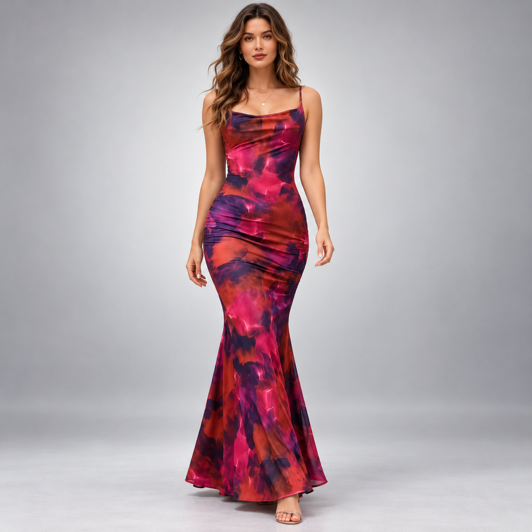 Seravelle | Women's Elegant Twist-Back Maxi Dress – Adjustable Strap Evening Gown 1