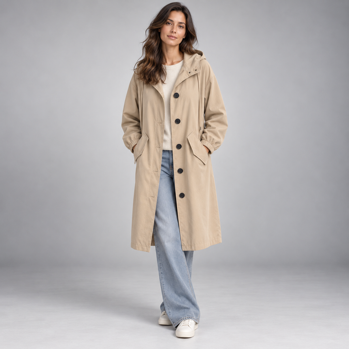 Valerisse | Women's Elegant Longline Trench Coat – Relaxed Tailored Outerwear 1