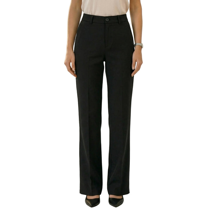 Noelle | Women’s Black Tailored Straight-Leg Trousers