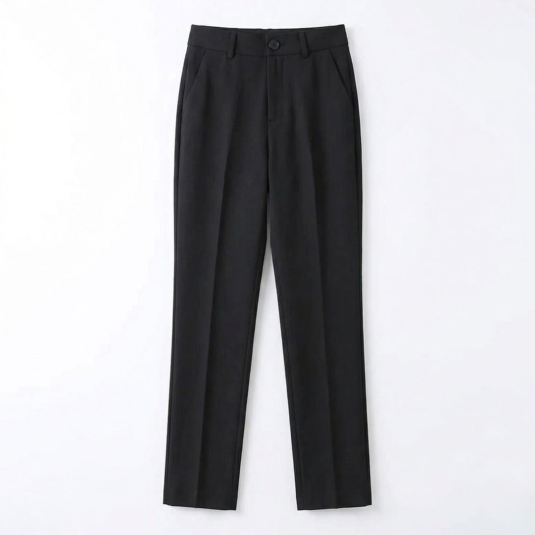 Noelle | Women’s Black Tailored Straight-Leg Trousers