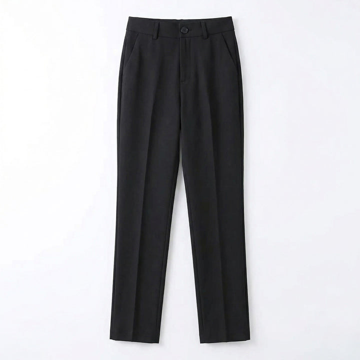 Noelle | Women’s Black Tailored Straight-Leg Trousers