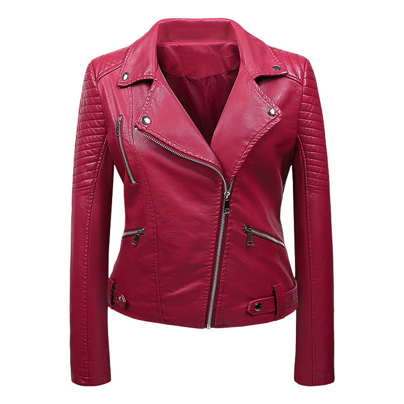 Ravella | Women’s Genuine Leather Quilted Biker Jacket