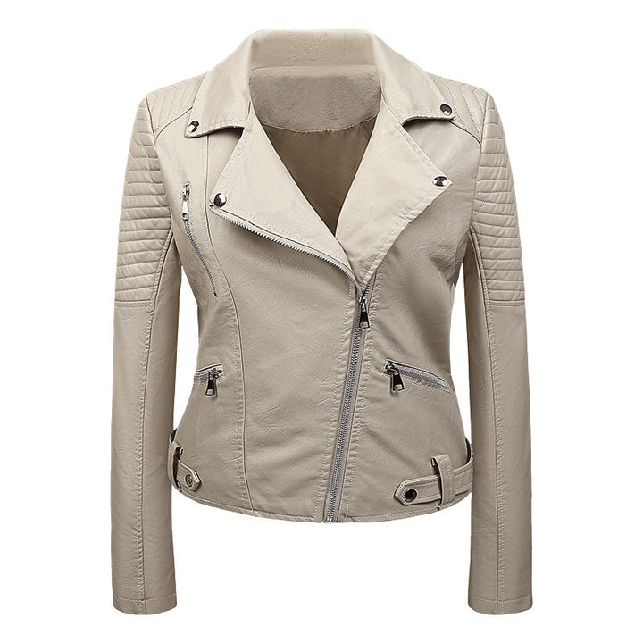 Ravella | Women’s Genuine Leather Quilted Biker Jacket