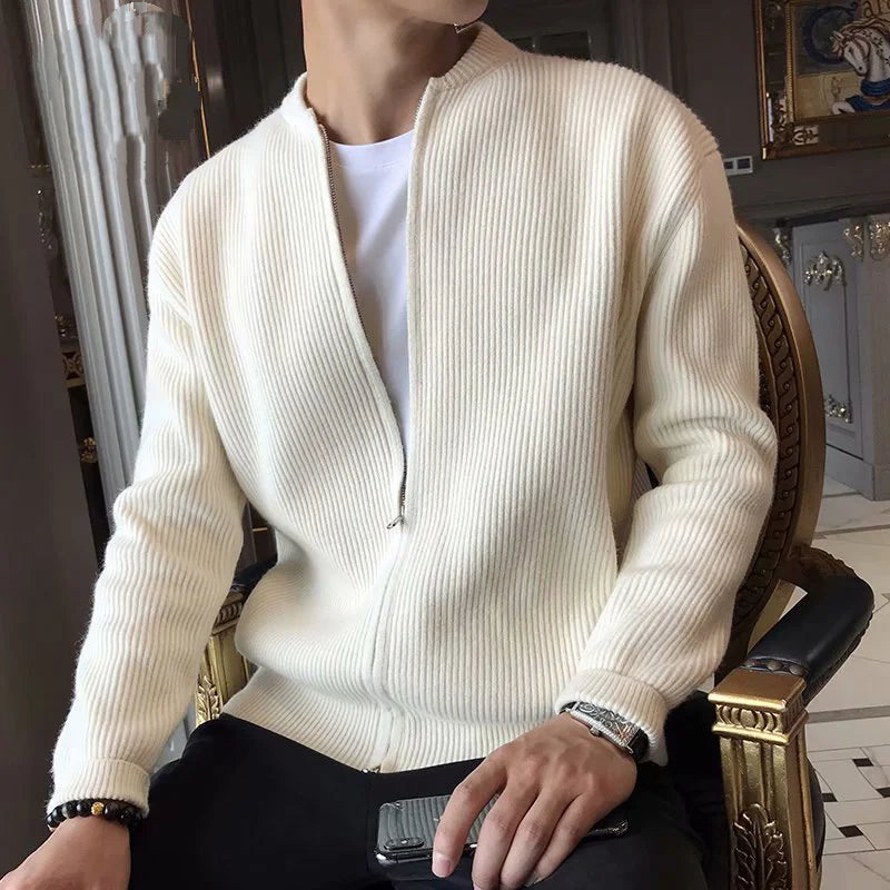 Alvermont | Men's Slim Fit Zip-Up Knitted Cardigan 1