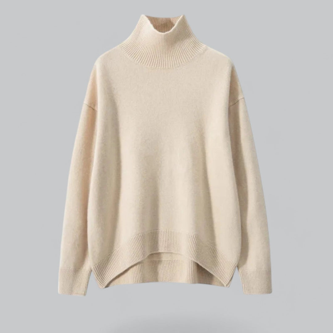 Auremira | Women's Luxury Pure Cashmere Oversized Turtleneck Sweater 10
