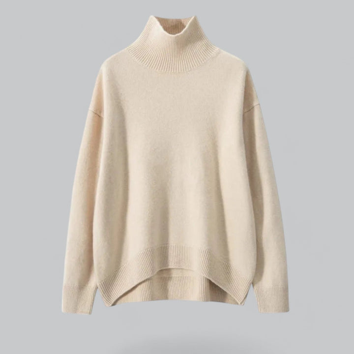 Auremira | Women's Luxury Pure Cashmere Oversized Turtleneck Sweater 10