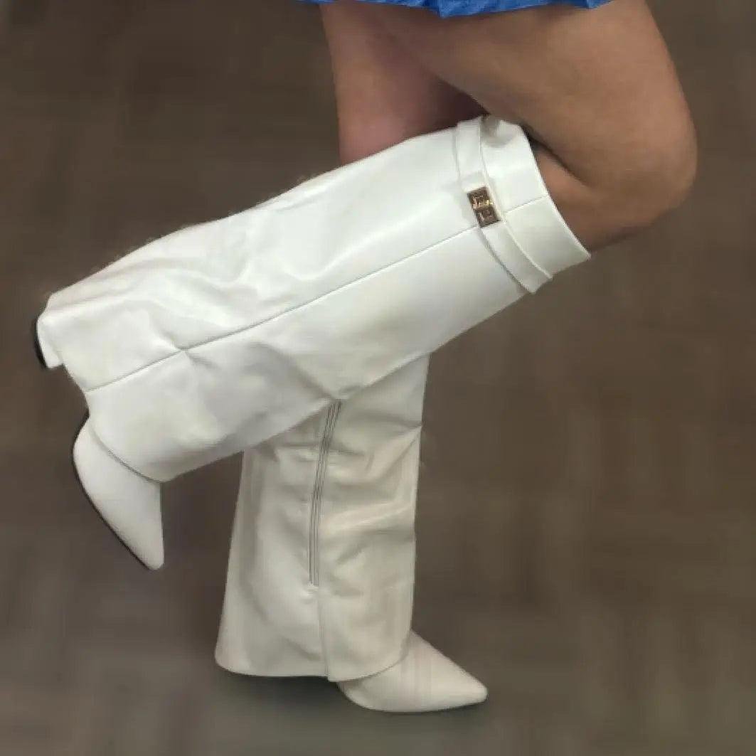 Zarevella | Women's Buckle-Detail Thigh-High Boots