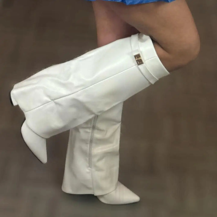 Zarevella | Women's Buckle-Detail Thigh-High Boots