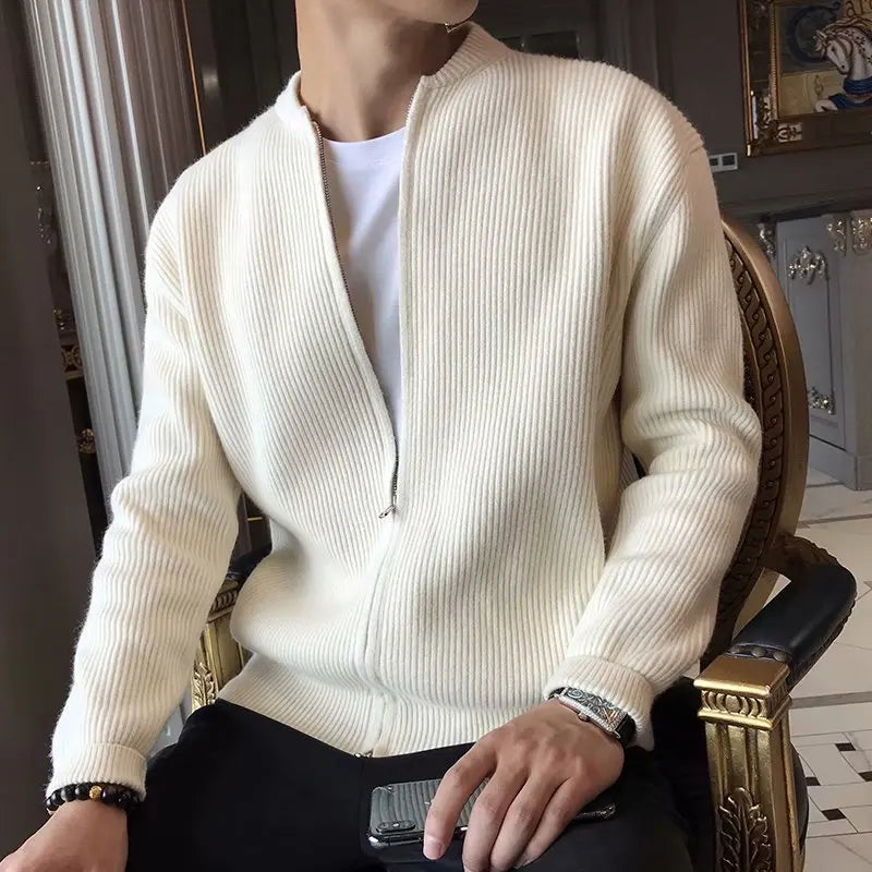 Alvermont | Men's Slim Fit Zip-Up Knitted Cardigan 4
