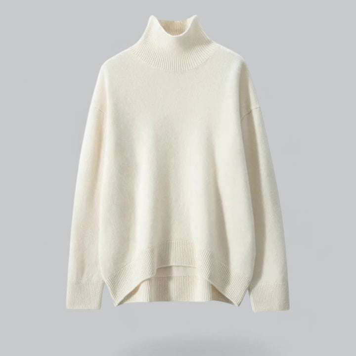 Auremira | Women's Luxury Pure Cashmere Oversized Turtleneck Sweater 3
