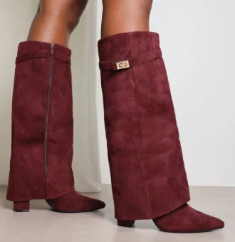 Zarevella | Women's Buckle-Detail Thigh-High Boots