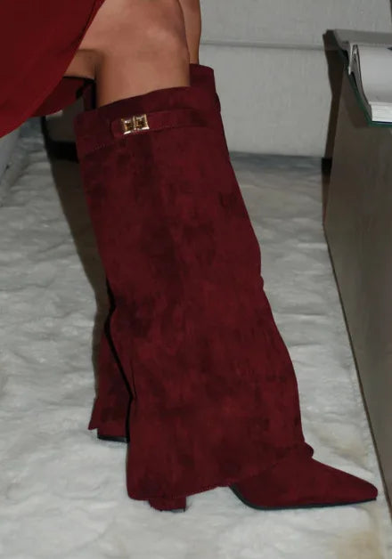 Zarevella | Women's Buckle-Detail Thigh-High Boots