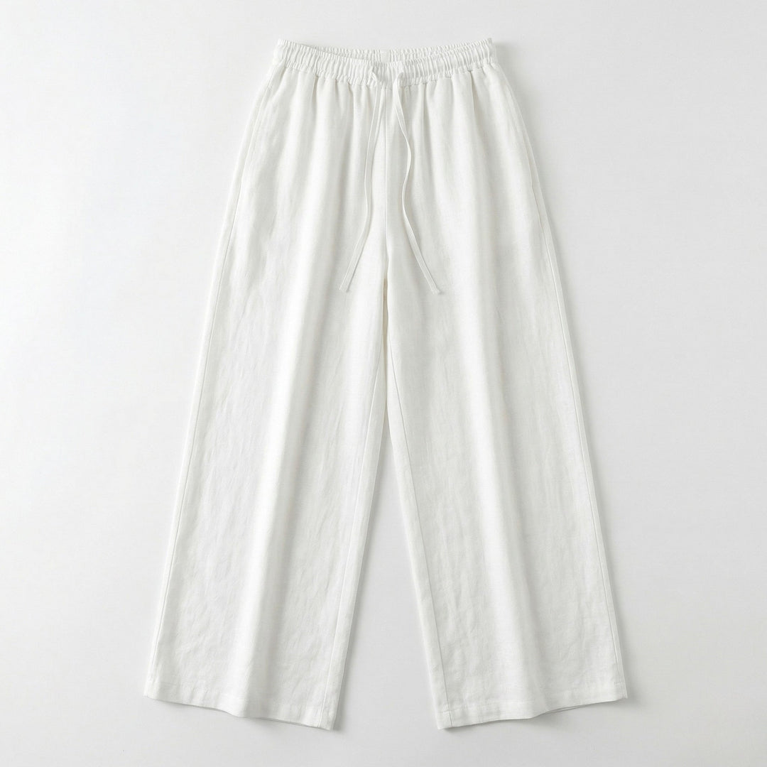Solene | Women’s Linen-Blend Wide-Leg Trousers