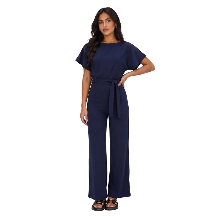 Solenne | Women’s Tie-Waist Wide-Leg Jumpsuit