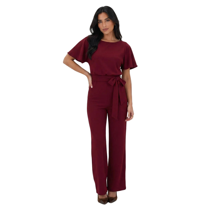 Solenne | Women’s Tie-Waist Wide-Leg Jumpsuit