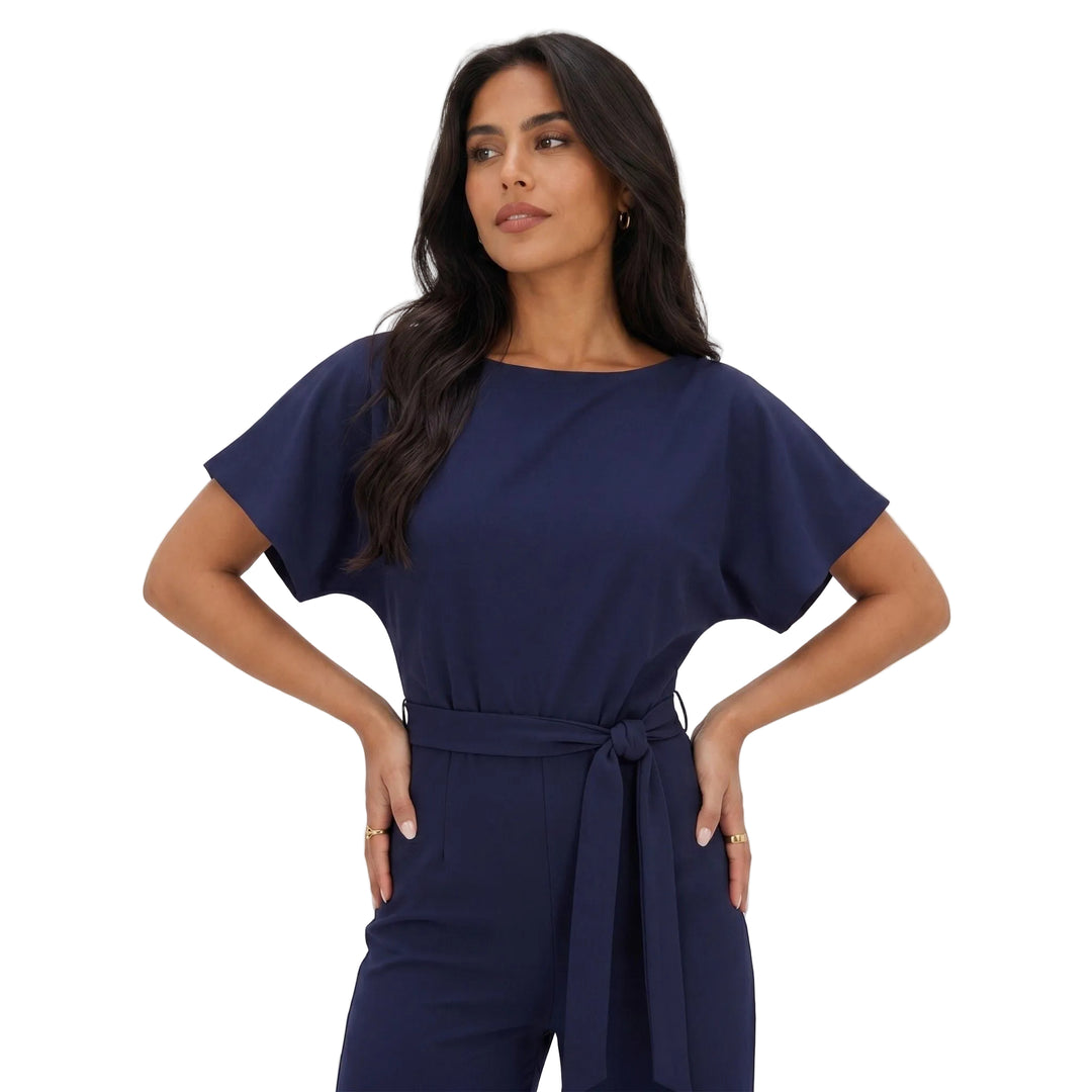Solenne | Women’s Tie-Waist Wide-Leg Jumpsuit