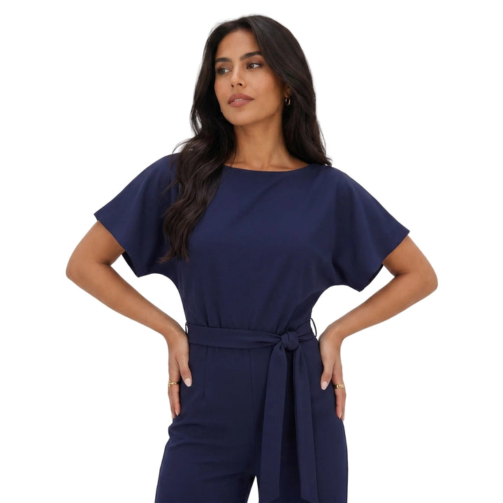 Solenne | Women’s Tie-Waist Wide-Leg Jumpsuit