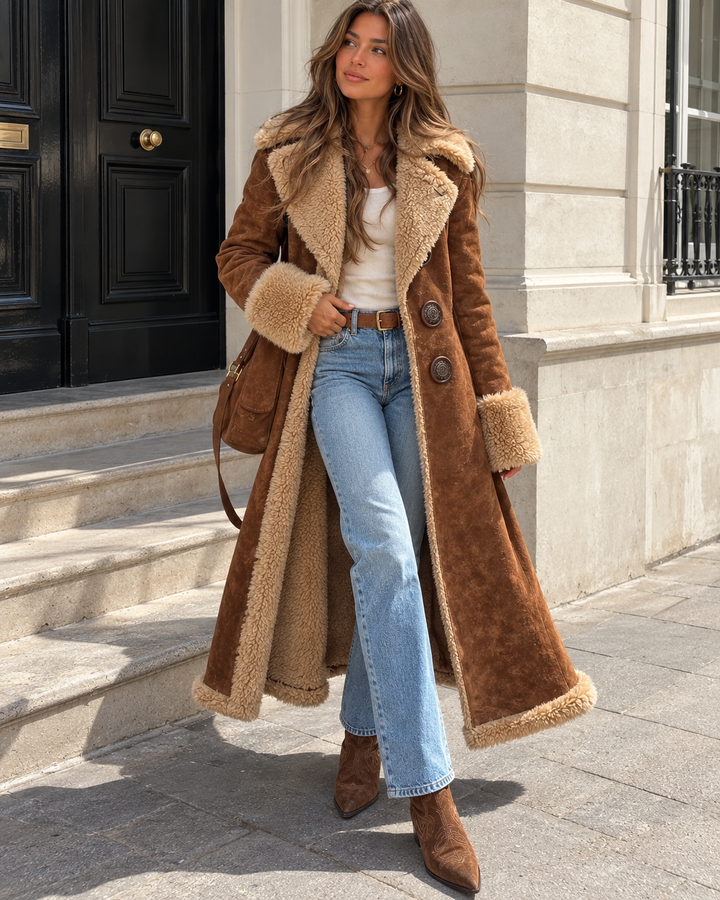 Valmirelle | Women's Vintage Longline Faux Fur Coat 3