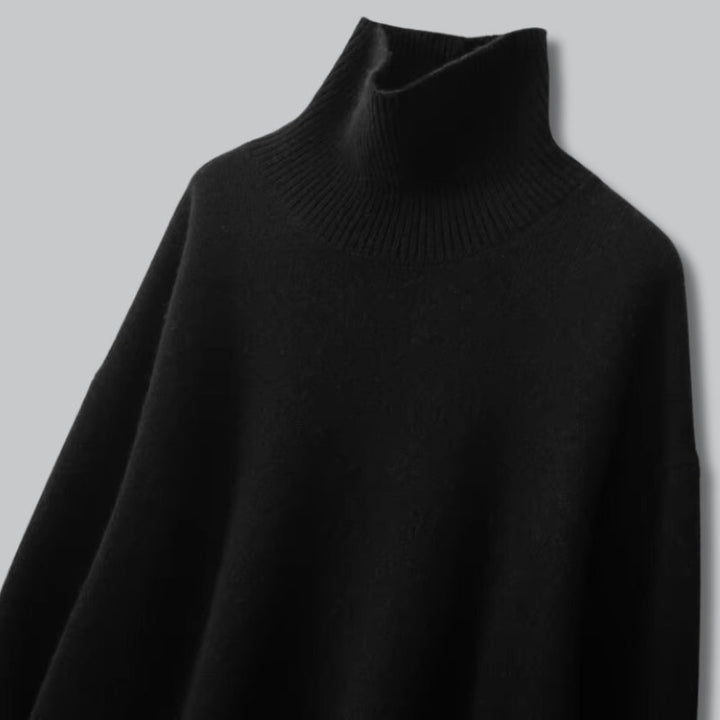 Auremira | Women's Luxury Pure Cashmere Oversized Turtleneck Sweater 8
