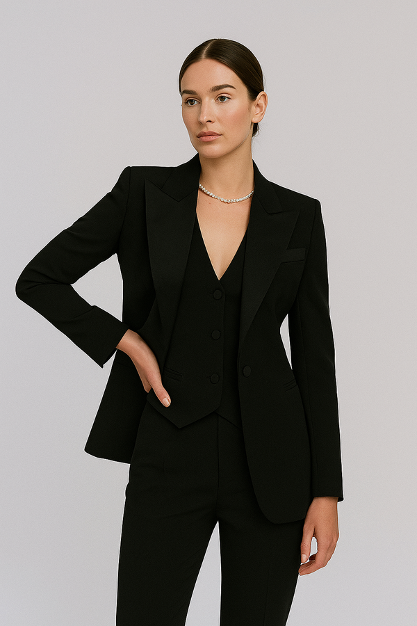 Varellia | Women's Elegant Three-Piece Tailored Suit Set – Blazer, Waistcoat & Slim-Fit Trousers 1