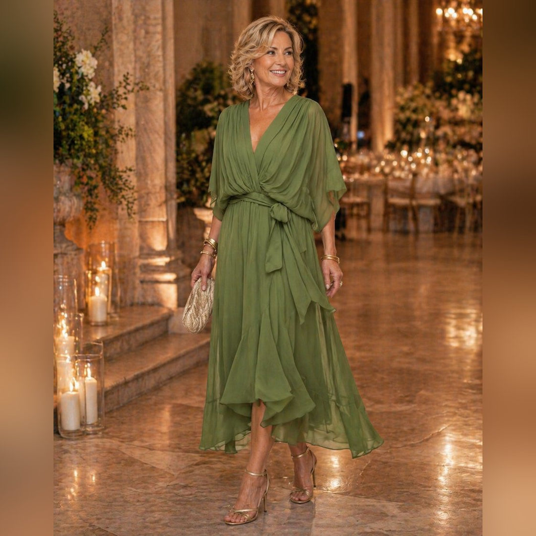Virellora | Women's Elegant V-Neck Dress