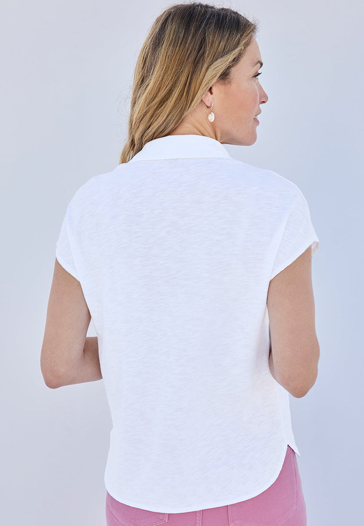 Marielle | Women’s Relaxed Slub Jersey Half-Placket Top 3