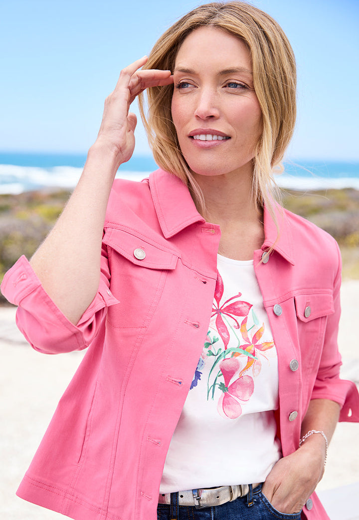 Vivelle | Women’s Cotton Jersey Top with Placement Print 4