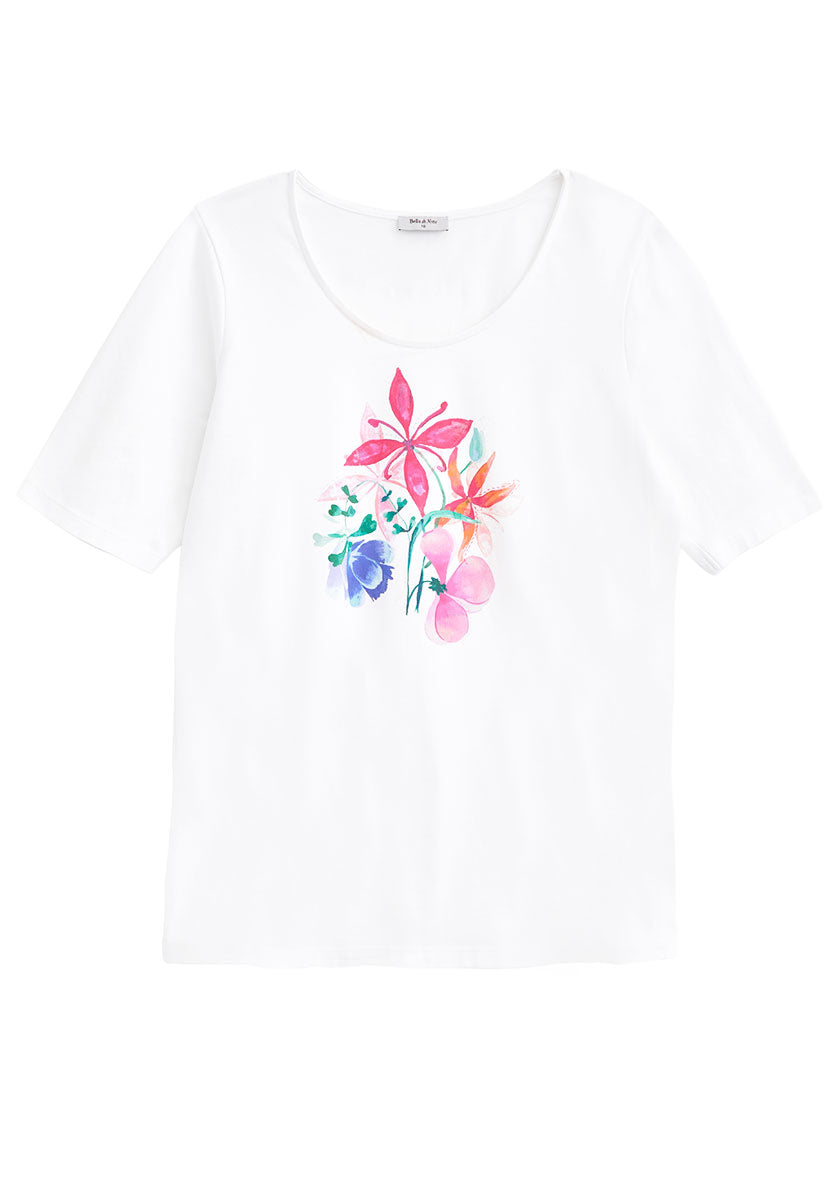 Vivelle | Women’s Cotton Jersey Top with Placement Print 5