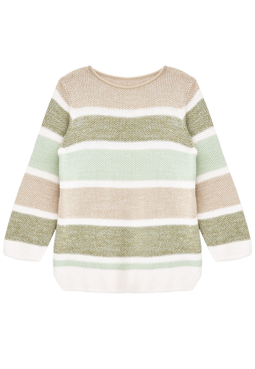 Maellea | Women’s Pure Cotton Marl Stripe Relaxed-Fit Jumper 4