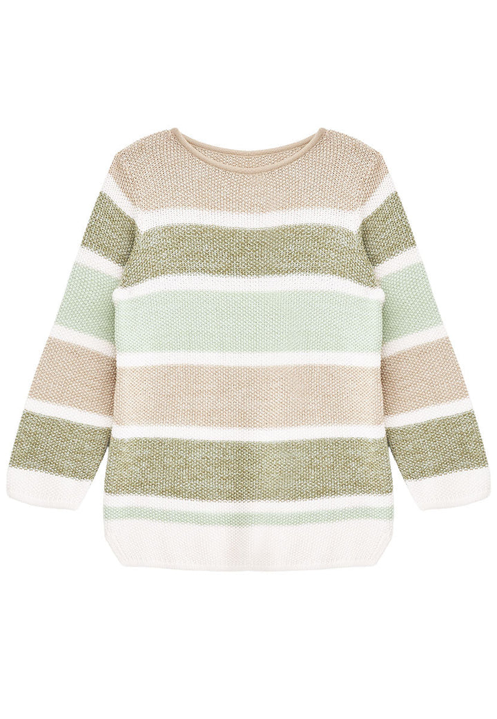 Maellea | Women’s Pure Cotton Marl Stripe Relaxed-Fit Jumper 4