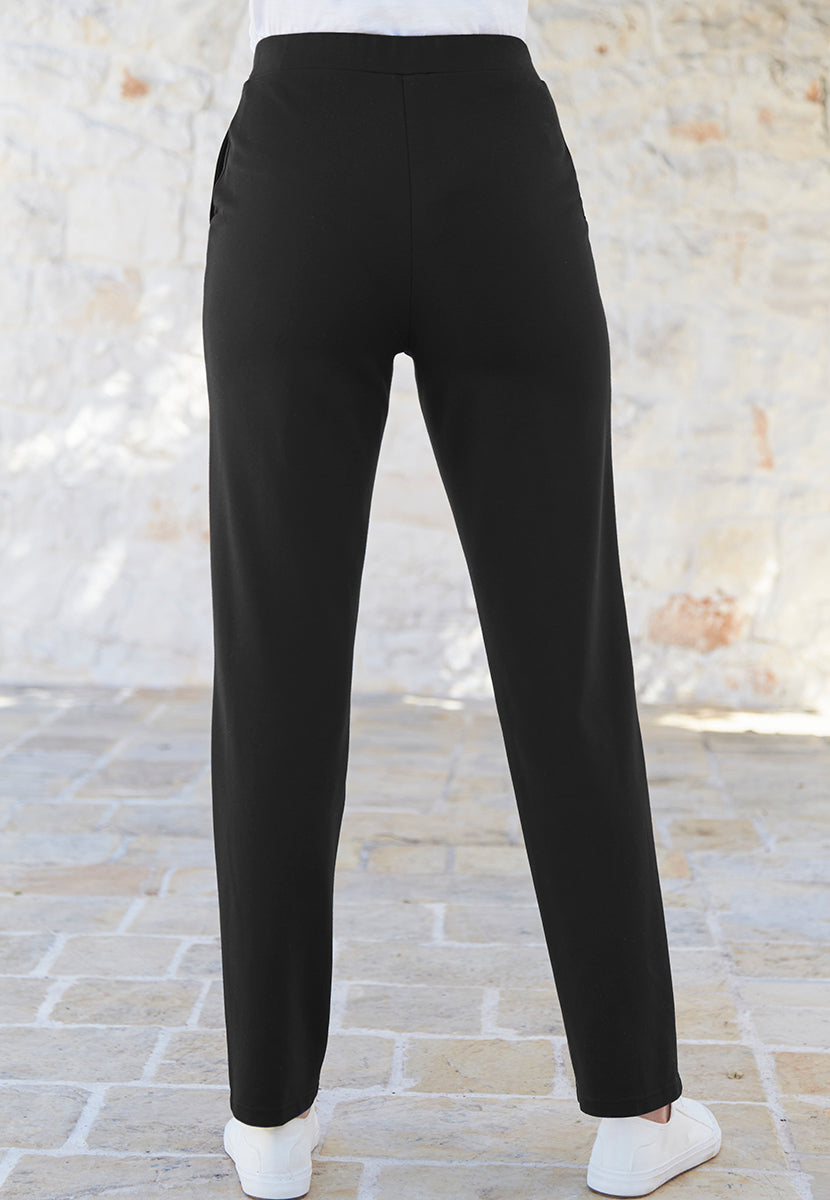 Severine | Women’s Double Jersey Pull-On Trousers with Pintuck Detail 3