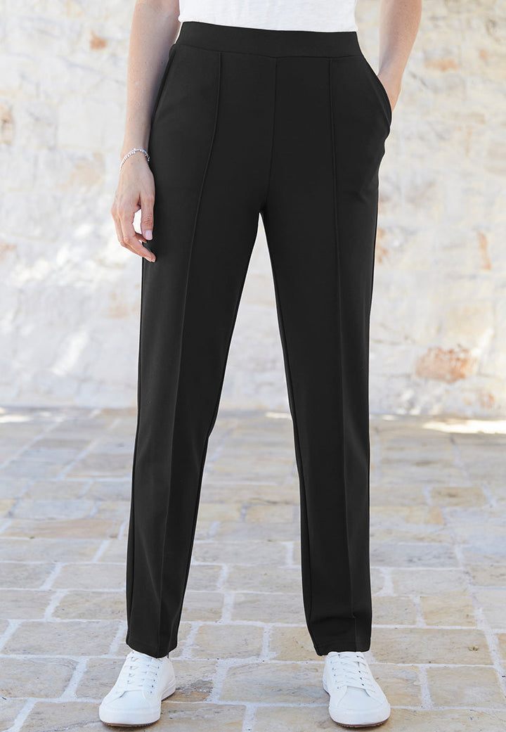 Severine | Women’s Double Jersey Pull-On Trousers with Pintuck Detail 2