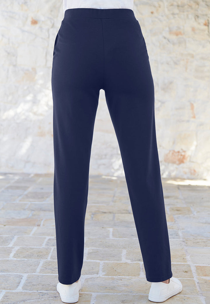 Odette | Women’s Double Jersey Pull-On Trousers with Pintuck Detail 4