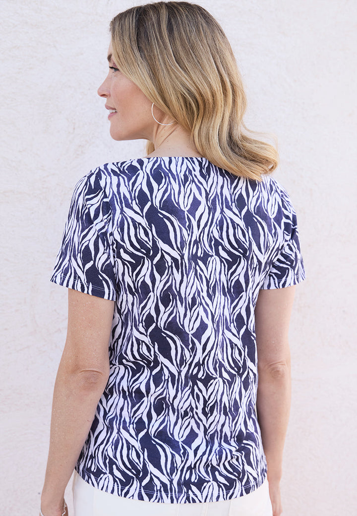 Elodie | Women’s Pure Cotton Slub V-Neck T-Shirt 3
