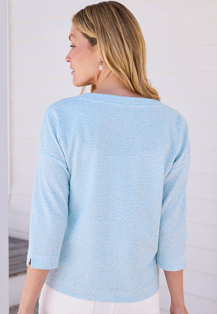 Amandine | Women’s Cotton-Rich V-Neck Top with Dolman Sleeves 3