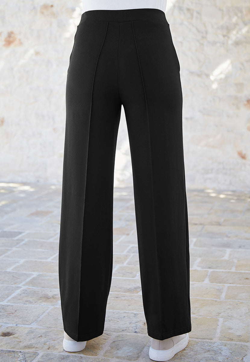 Laurine | Women’s Double Jersey Pull-On Trousers with Pintuck Detail 3