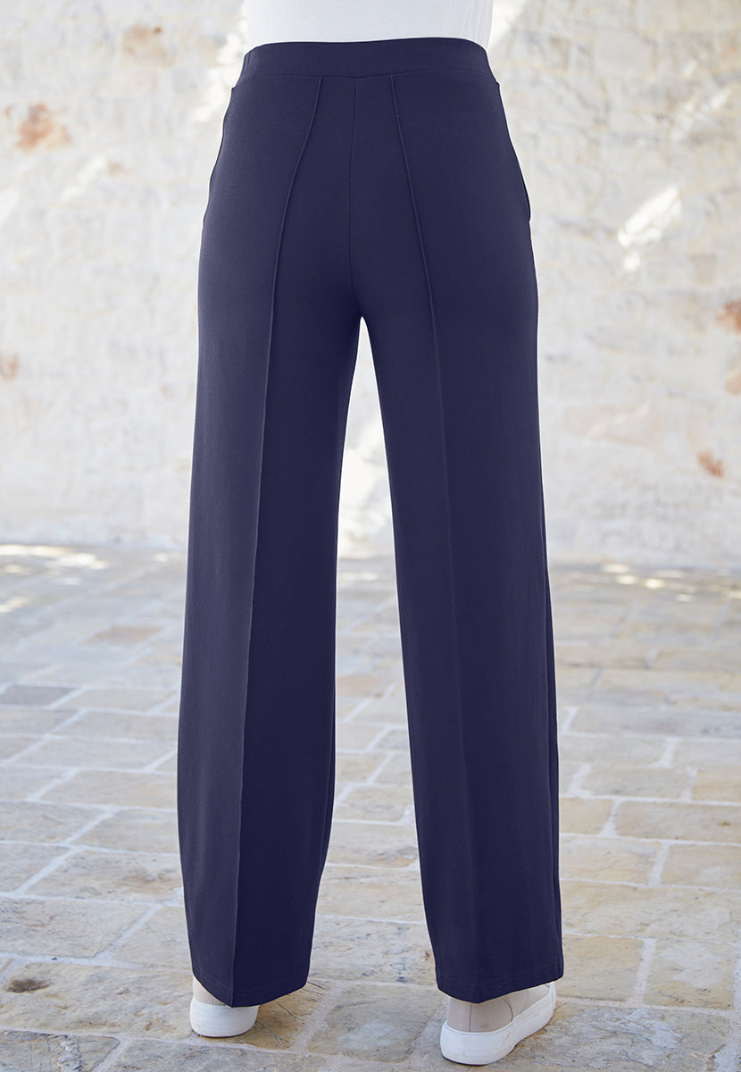 Romilly | Women’s Double Jersey Pull-On Trousers with Pintuck Detail 3