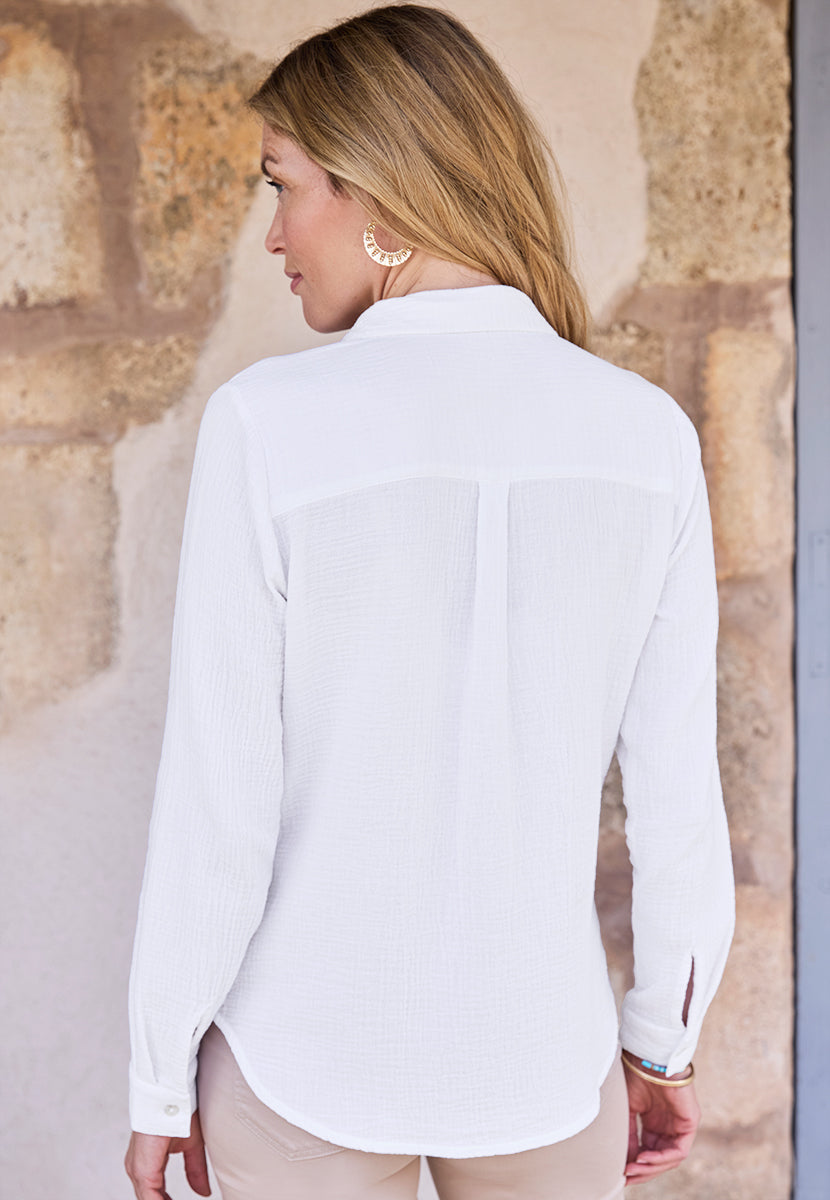 Celiane | Women’s Pure Cotton Double-Cloth Embroidered Shirt 4