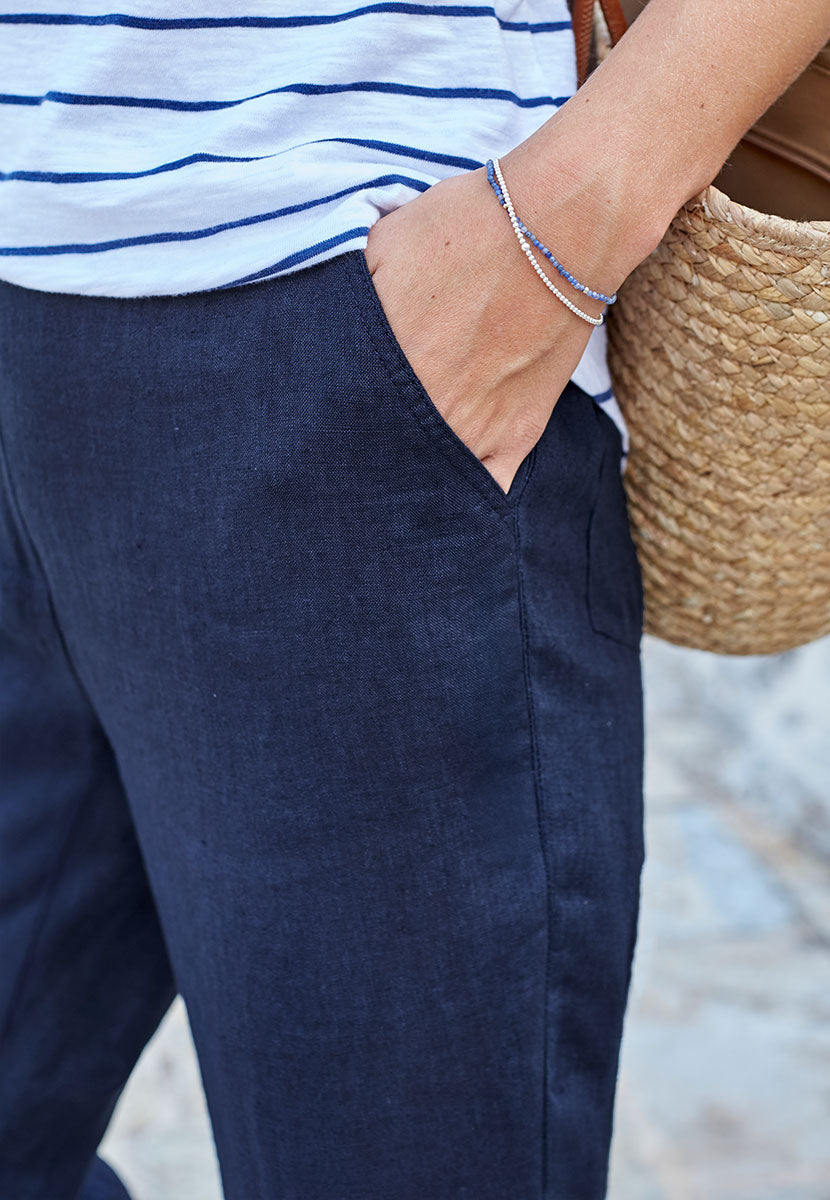 Lunelle | Women’s Wide-Leg Linen Pull-On Trousers 3