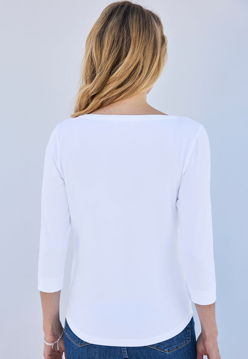 Noemie | Women’s Cotton Jersey Boat Neck Top 3
