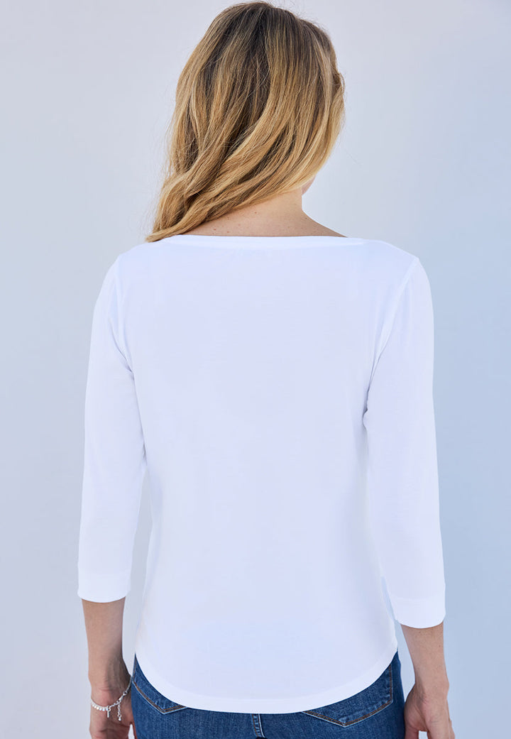 Noemie | Women’s Cotton Jersey Boat Neck Top 3