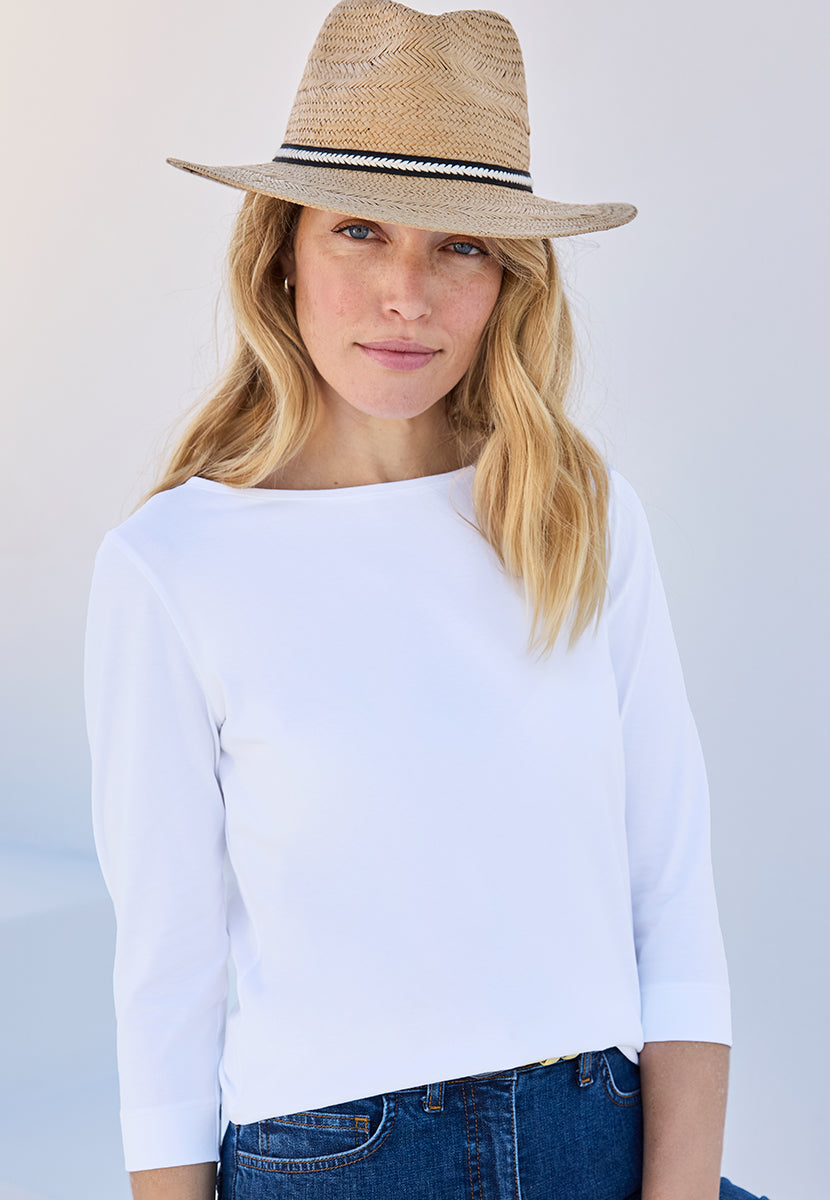 Noemie | Women’s Cotton Jersey Boat Neck Top 4