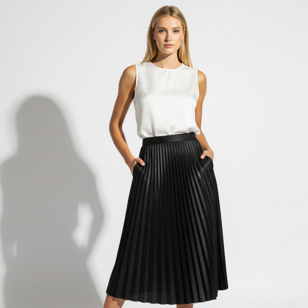 Elanora | Women's Minimalist Tailored Top – Elegant Streamlined Everyday Essential 1