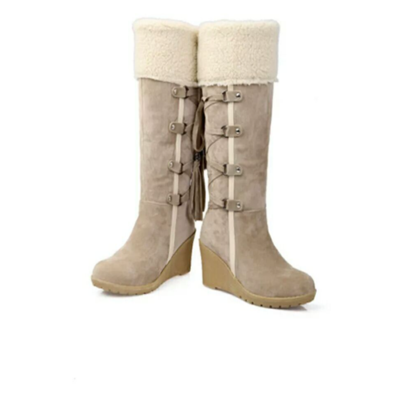 Evelorae | Women's Faux Fur-Lined Wedge Ankle Boots